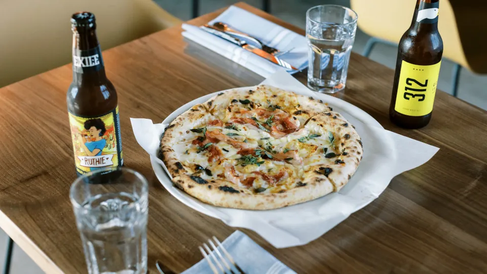 Wood-fired pizza with craft beers at Franka